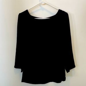 Charming Charlies Black 3/4 Length Sleeve Square Neck